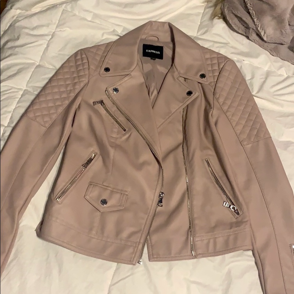 Express pink vegan leather jacket